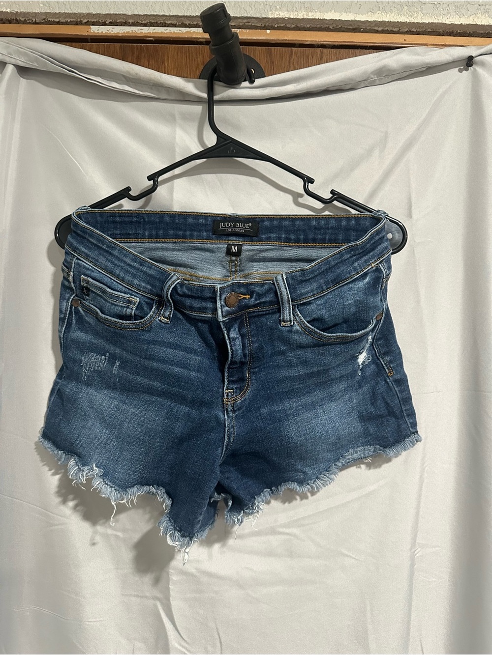 Judy Blue Medium Wash Distressed Denim Cutoff Shorts